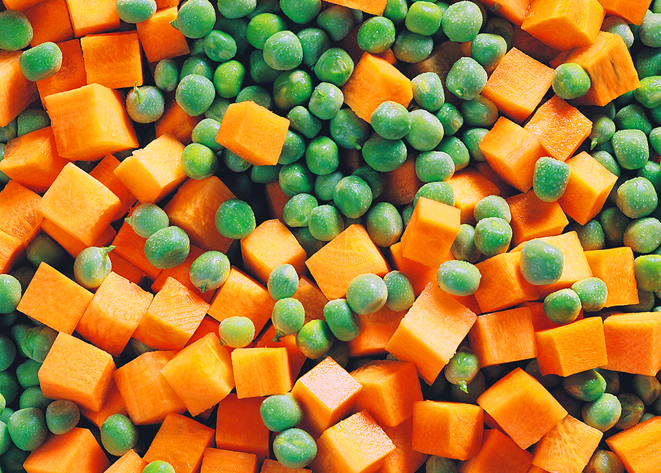 Erbsen und Karotten